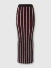 Missoni Long Ribbed Ribbed Skirt With Sequins In Red,black