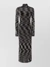 Missoni Langes Kleid Mit Stehkragen Aus Flammspitze In Gray
