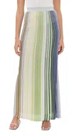 Missoni Long Skirt Green, White, And Blue Tones In Green, White, And Blue Tones