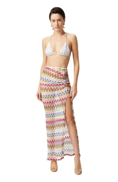 Missoni Long Skirt In Lamé Viscose Lace With Gathers In Multicoloured 1