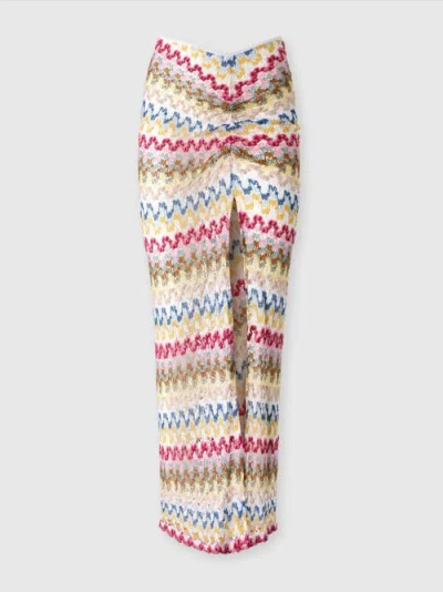 Missoni Langer Rock Aus Lamé-viskose-spitze Mit Raffungen In Multicoloured