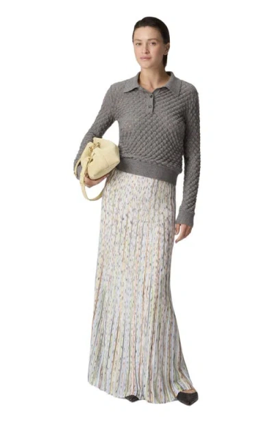 Missoni Long Skirt In Ribbed Space-dye Viscose With Sequins In Multi