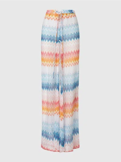 Missoni Langer Rock Aus Zick-zack-lamé-viskosemischung Mit Kordelzug In Multicoloured