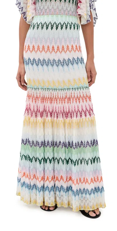 Missoni Long Skirt Multicolor On White Base