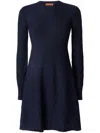 Missoni Long-sleeve A-line Mini Dress In Blue