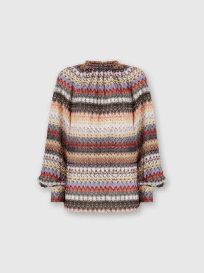 MISSONI MISSONI LONG SLEEVE BLOUSE IN LACE