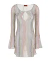 Missoni Multicolor Mini Dress With Cut-out On The Front And Flared Sleeves In Multi