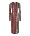 Missoni Wool Blend Knit Midi Dress In Multicolor
