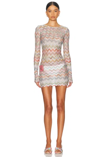 Missoni 3d Lamé Zigzag Dress In Multicolor