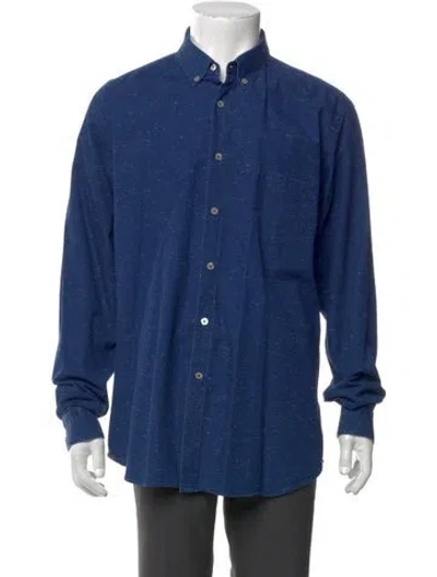 Pre-owned Missoni Long Sleeve Dress Shirt In Blue