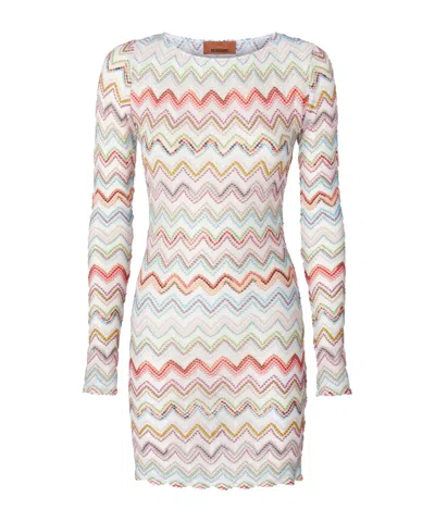 Missoni 3d Lamé Zigzag Dress In Multicolor