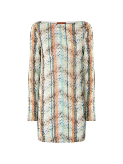 Missoni Long-sleeve Mini Dress In Multi