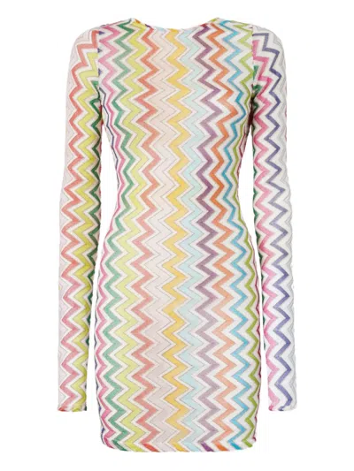 Missoni Long-sleeve Mini Dress In White