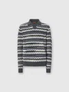 Missoni Long Sleeve Polo With V-neck And Zigzag Pattern In Multi