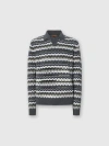 Missoni Long Sleeve Polo With V-neck And Zigzag Pattern In Multi