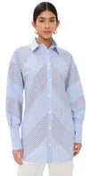 Missoni Long Sleeve Shirt Blue/light Blue On White Base In Blue/light Blue On White Base