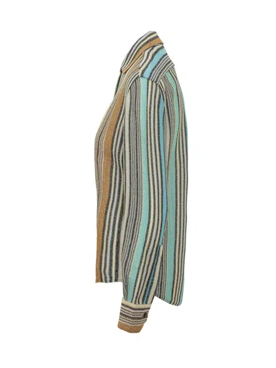 Missoni Long Sleeve Shirt In Mulitcolor Light Blue