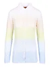 Missoni Gradient Chevron Viscose Knit Shirt In Multicolor