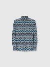 Missoni Long Sleeve Shirt With Geometric Zigzag In Blue