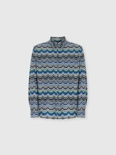 MISSONI MISSONI LONG SLEEVE SHIRT WITH GEOMETRIC ZIGZAG