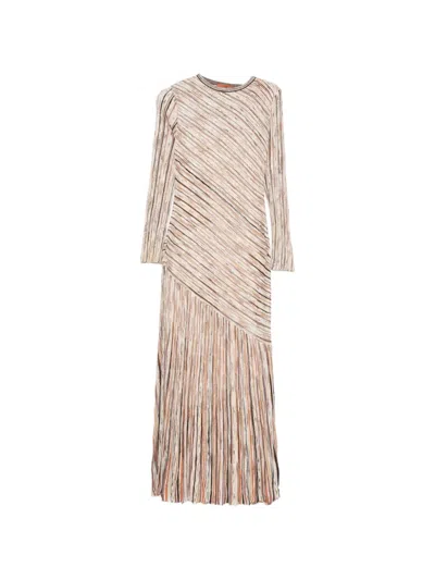 Missoni Long-sleeve Striped Maxi Dress In Multi