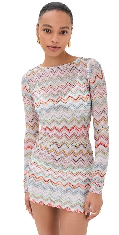 Missoni 3d Lamé Zigzag Dress In Multicolor