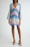 MISSONI LONG SLEEVE TEXTURED COVER-UP DRESS