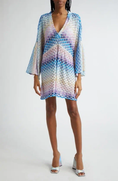 MISSONI LONG SLEEVE TEXTURED COVER-UP DRESS