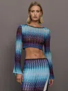 Missoni Cropped Glitter Knit Top With Zigzag Embroidery