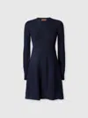 Missoni Long-sleeve A-line Mini Dress In Blue