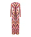 Missoni Long Cover Up Multicolor Red Stripes In Multicolor