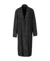 Missoni Single-breasted Chevron Lamé Coat Coats, Trench Coats Black In Black