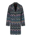 Missoni Multicolor Triple Breasted Trench Coat In Black
