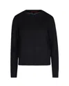 Missoni Long-sleeved Crew Neck Sweater With Chevron Knit Pattern In Black
