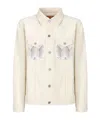 Missoni Denim Jacket With Chevron Knit Inserts In White