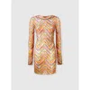Missoni Long-sleeved Dress In Printed Tulle In Multicoloured