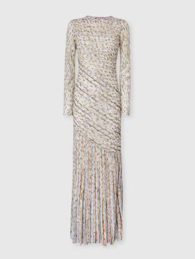 Missoni Long-sleeved Dress With Lurex In White