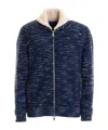 Missoni Long-sleeved Knitted Cardigan In Blue