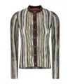 Missoni Striped Pattern Knitwear Cardigan With Ribbed Cuffs In Multicolor