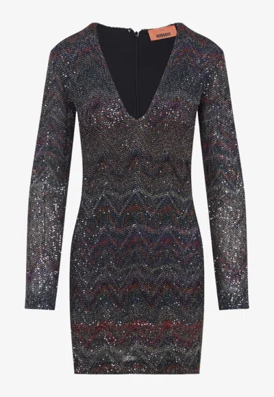 MISSONI LONG-SLEEVED MINI DRESS