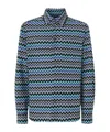 Missoni Zick-zack-hemd Aus Baumwolle Mit Brusttasche In Blue