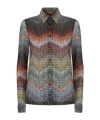 Missoni Sequin-embellished Zigzag Metallic-knit Shirt In Multi