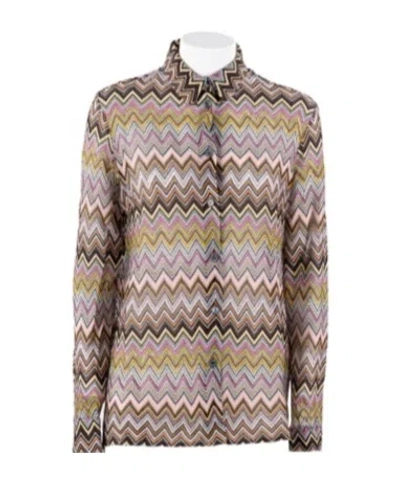 MISSONI MISSONI ZIG ZAG PATTERNED STRAIGHT HEM SHIRT