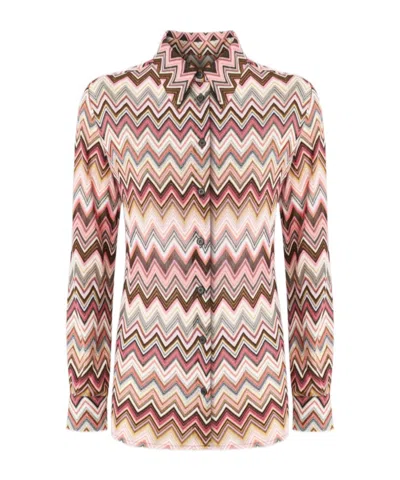 Missoni Long-sleeved Shirt In Pink