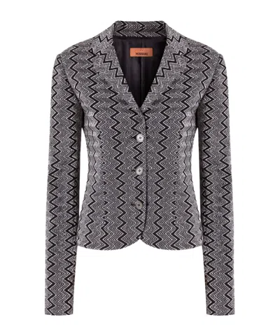 Missoni Long-sleeved Suit Jacket In Black