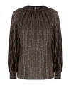 Missoni Striped Sequined Blouse In Brown
