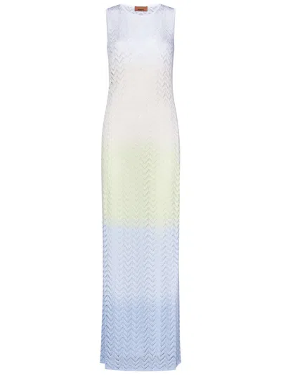 MISSONI MISSONI LONG SLEEVELESS CHEVRON DRESS