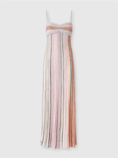 Missoni Sequin-embellished Striped Ribbed-knit Maxi Dress In Multi
