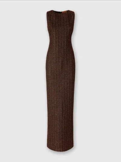 Missoni Long Sleeveless Dress In Lamé Viscose With Lace Motif