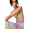 Missoni Long Sleeveless Dress In Printed Tulle In Multicoloured 1